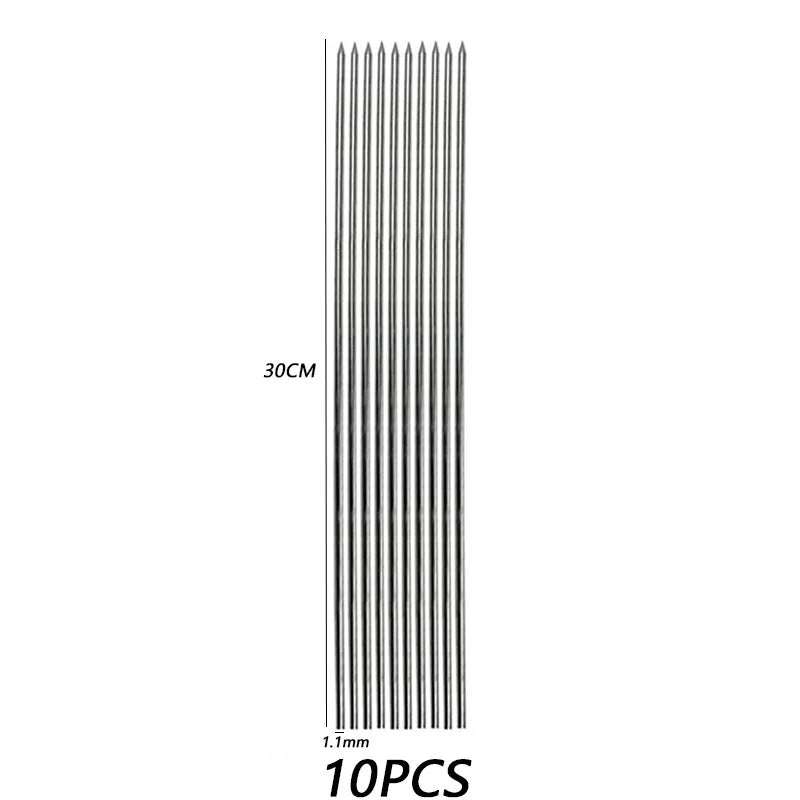 10/20Pcs Stainless Steel Barbecue Skewer Reusable BBQ Skewers Kebab Iron Stick For Outdoor Camping Picnic Tools Cooking Tools