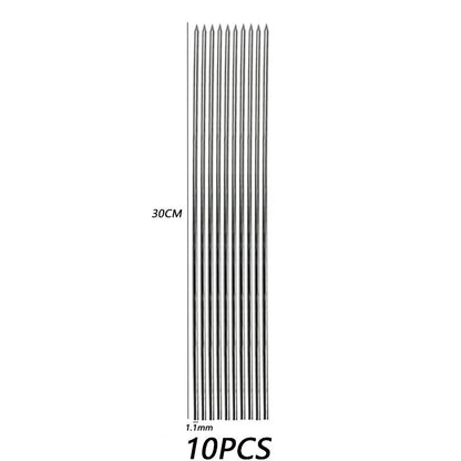 10/20Pcs Stainless Steel Barbecue Skewer Reusable BBQ Skewers Kebab Iron Stick For Outdoor Camping Picnic Tools Cooking Tools