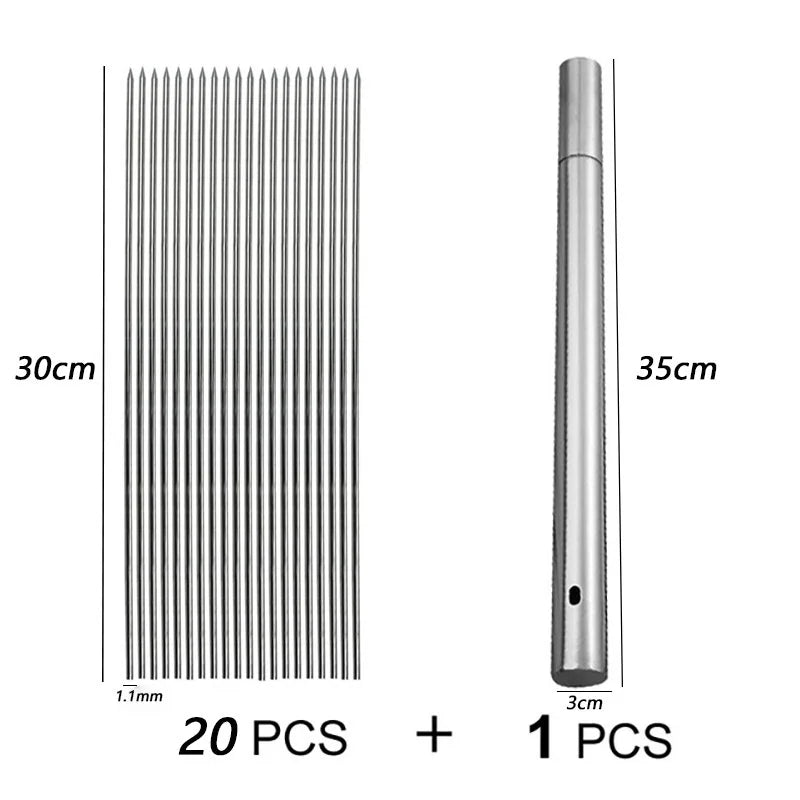 10/20Pcs Stainless Steel Barbecue Skewer Reusable BBQ Skewers Kebab Iron Stick For Outdoor Camping Picnic Tools Cooking Tools