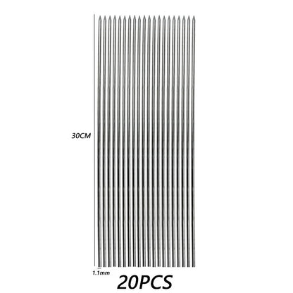 10/20Pcs Stainless Steel Barbecue Skewer Reusable BBQ Skewers Kebab Iron Stick For Outdoor Camping Picnic Tools Cooking Tools
