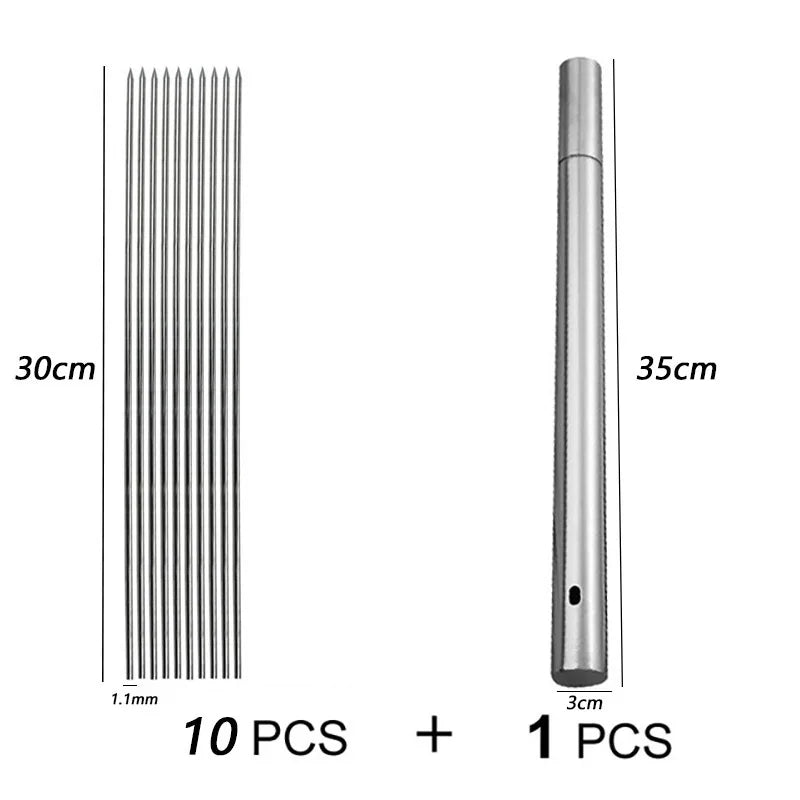 10/20Pcs Stainless Steel Barbecue Skewer Reusable BBQ Skewers Kebab Iron Stick For Outdoor Camping Picnic Tools Cooking Tools
