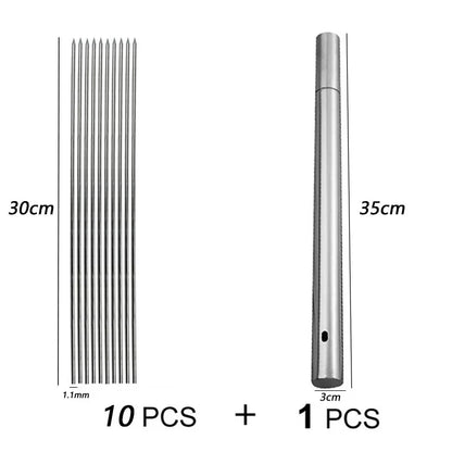 10/20Pcs Stainless Steel Barbecue Skewer Reusable BBQ Skewers Kebab Iron Stick For Outdoor Camping Picnic Tools Cooking Tools